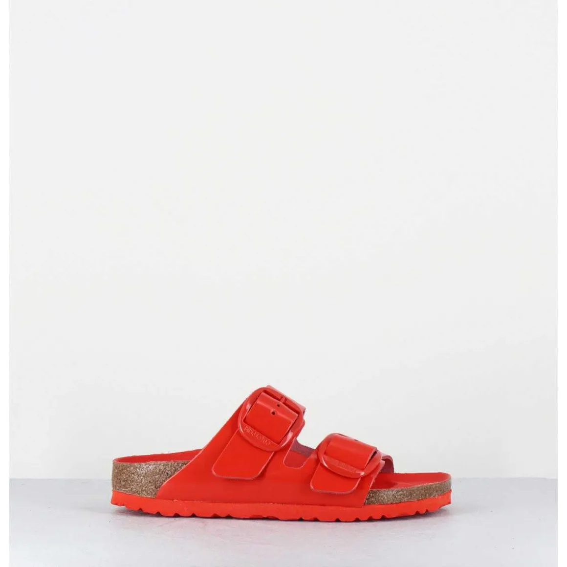 Arizona Big Buckle Shine Tomato Cuir Rouge Boucles Dores