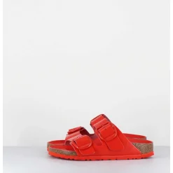 Arizona Big Buckle Shine Tomato Cuir Rouge Boucles Dores