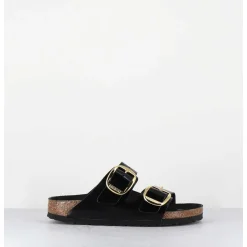Arizona Big Buckle Shine Black Cuir Noir Boucles Dorees