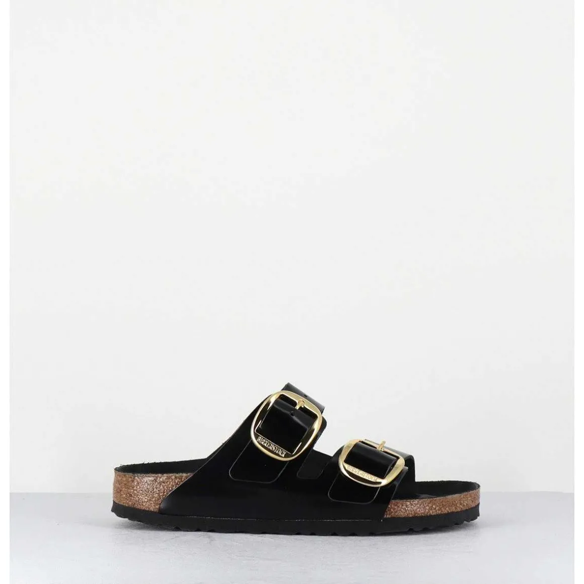 Arizona Big Buckle Shine Black Cuir Noir Boucles Dorees