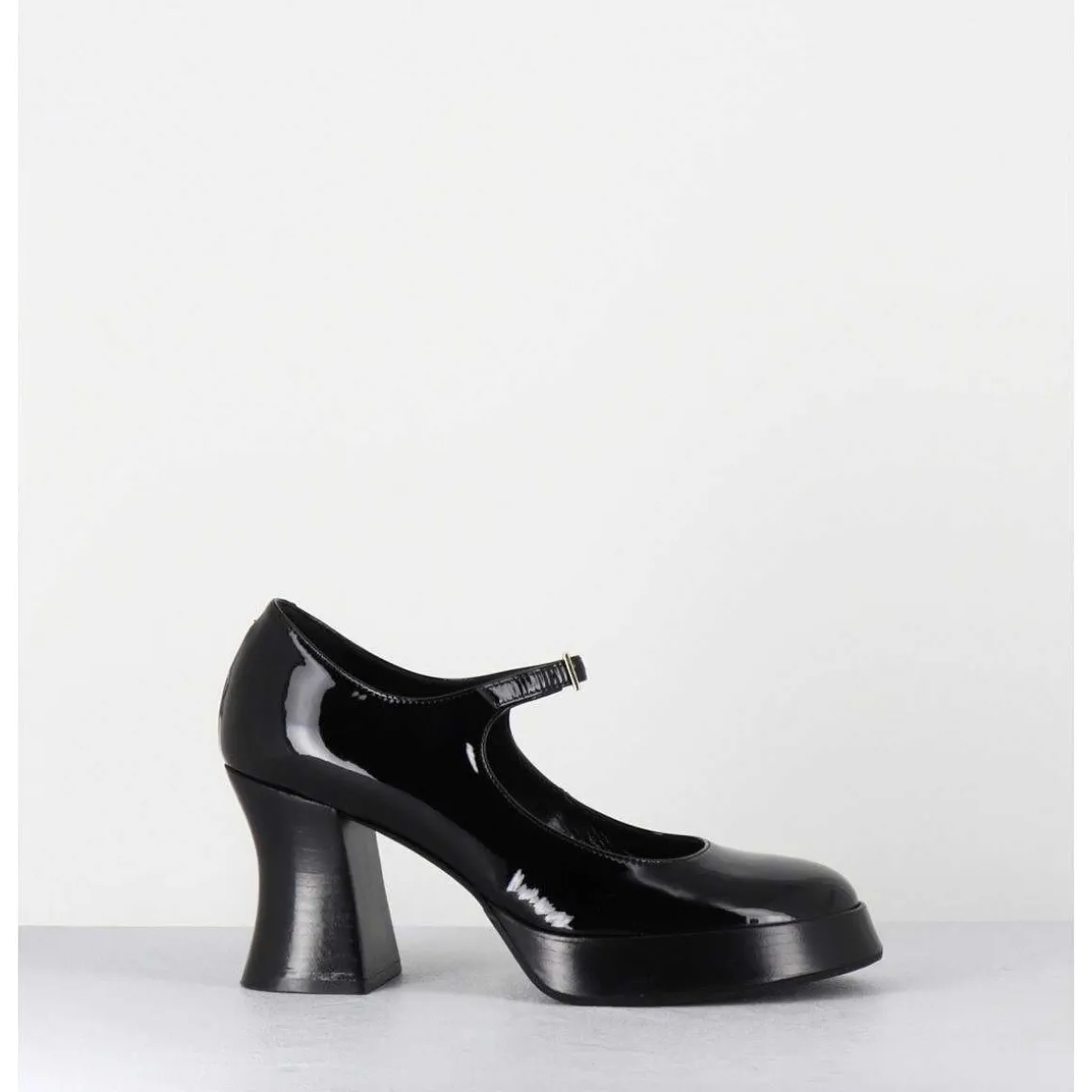 Babies A Plateforme En Cuir Vernis Noir - Neder Vernice Nero