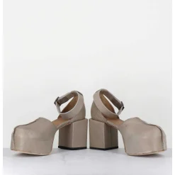 Babies A Plateforme En Cuir Taupe - 1Gs445 Safari Tortora