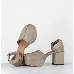 Babies A Plateforme En Cuir Taupe - 1Gs445 Safari Tortora
