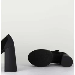 Babies A Plateforme Talon Daim Noir - M6324 Nero