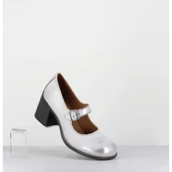 Babies A Talon En Cuir Argent - 47403 Vesuvio Argento