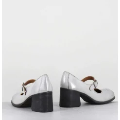 Babies A Talon En Cuir Argent - 47403 Vesuvio Argento