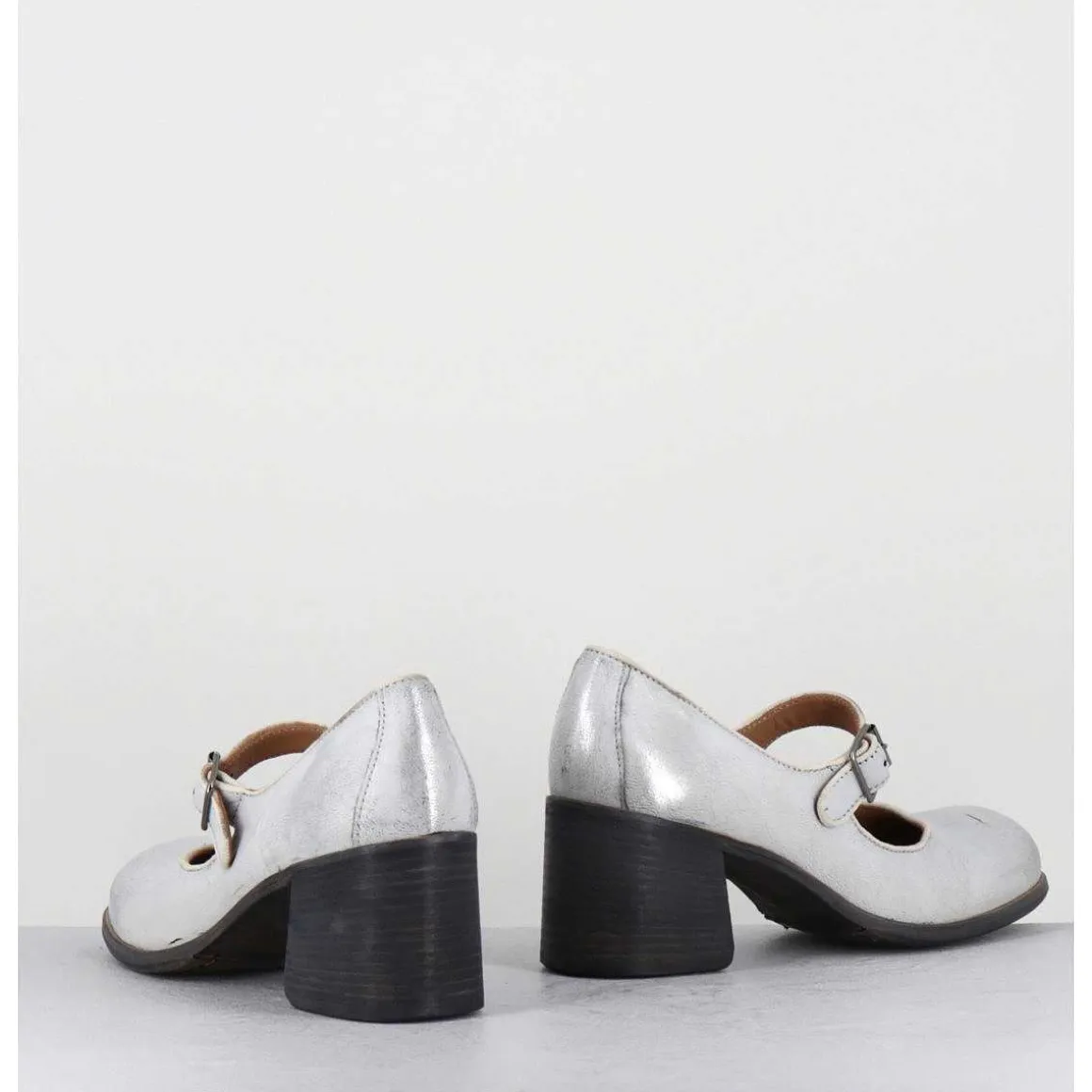 Babies A Talon En Cuir Argent - 47403 Vesuvio Argento