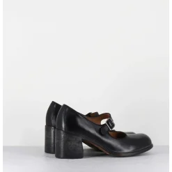 Babies A Talon En Cuir Noir - 47403 Cris Nero