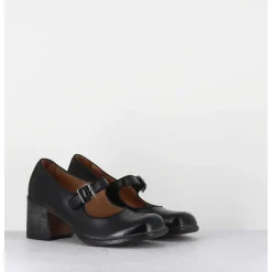 Babies A Talon En Cuir Noir - 47403 Cris Nero
