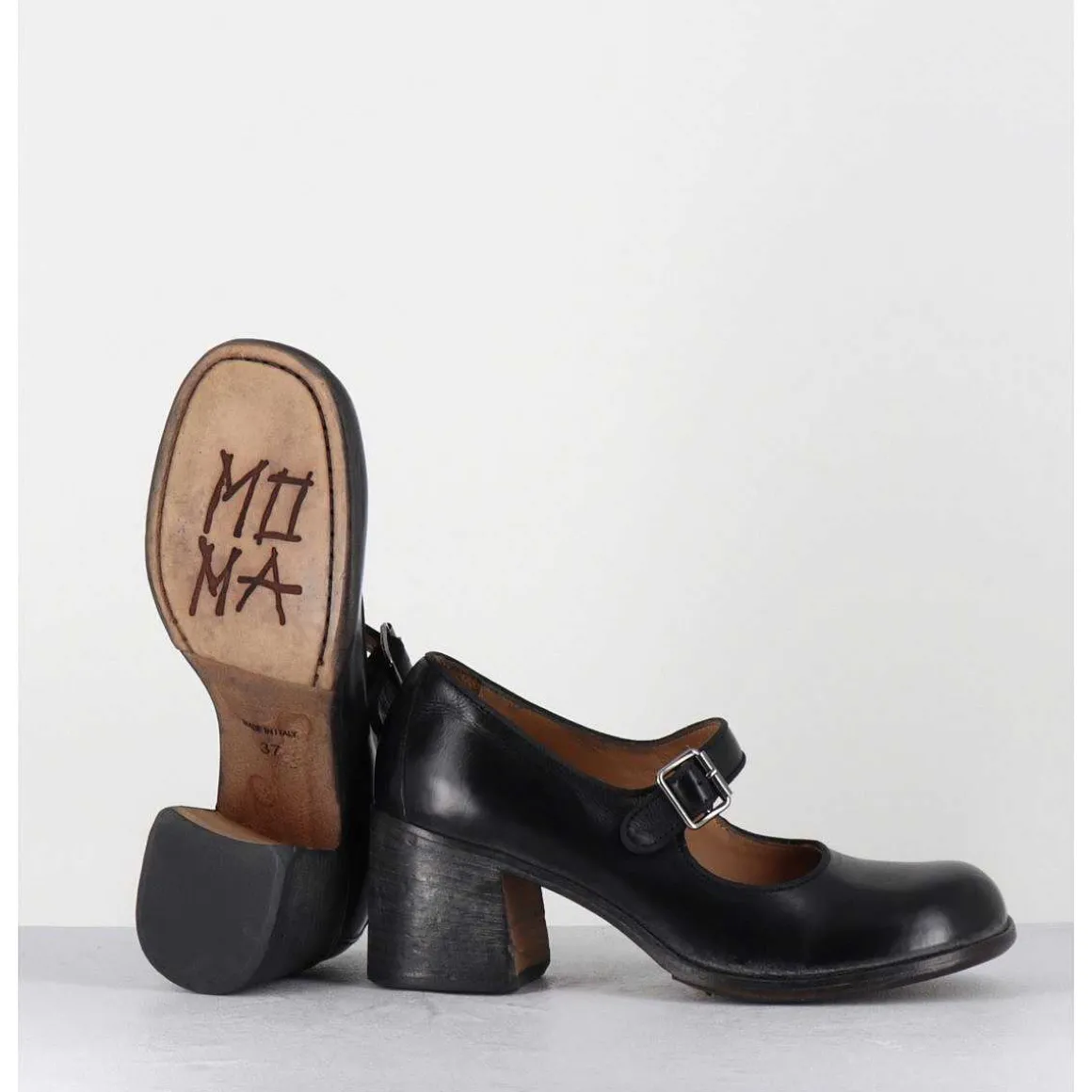 Babies A Talon En Cuir Noir - 47403 Cris Nero