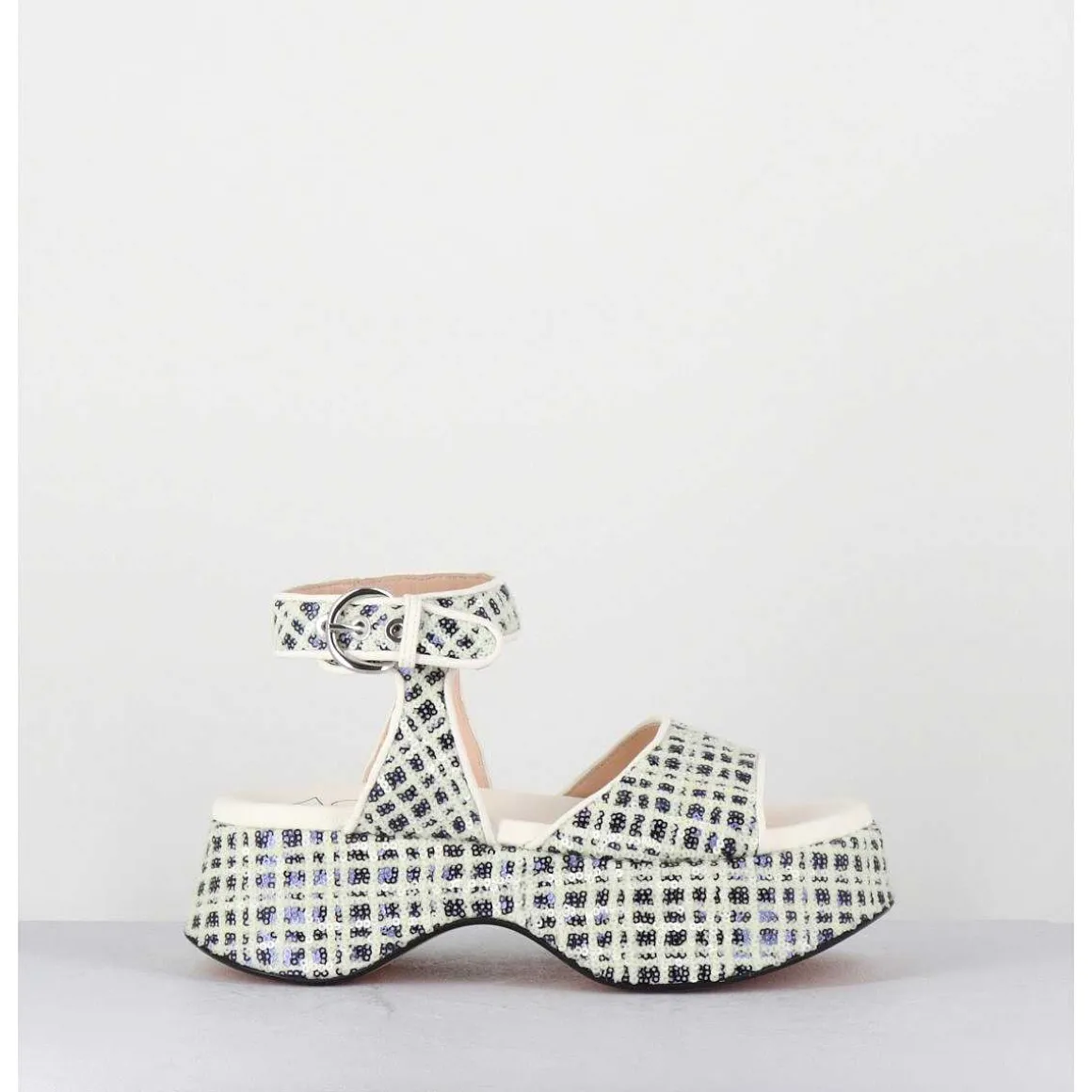 Babies Compensees A Sequins Blanc&Marine - Lil Sis Neony