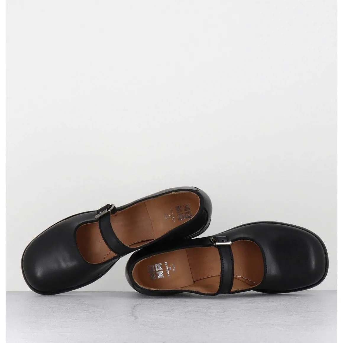 Babies En Cuir Noir Ligne Japonisante - 45403L Cris Nero