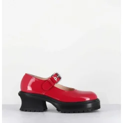Babies En Cuir Vernis Rouge 90S - Caro Bebe Cerise