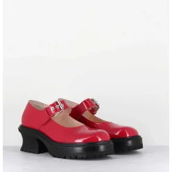 Babies En Cuir Vernis Rouge 90S - Caro Bebe Cerise