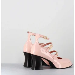 Babies Multi-Brides A Plateforme En Cuir Vernis Rose Poudre - Galan Vernice Rosa