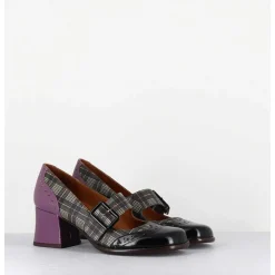 Babies Petit Talon Cuir Imprime Tartan Multi - Meyko Scotch Negro