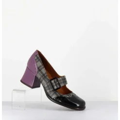 Babies Petit Talon Cuir Imprime Tartan Multi - Meyko Scotch Negro