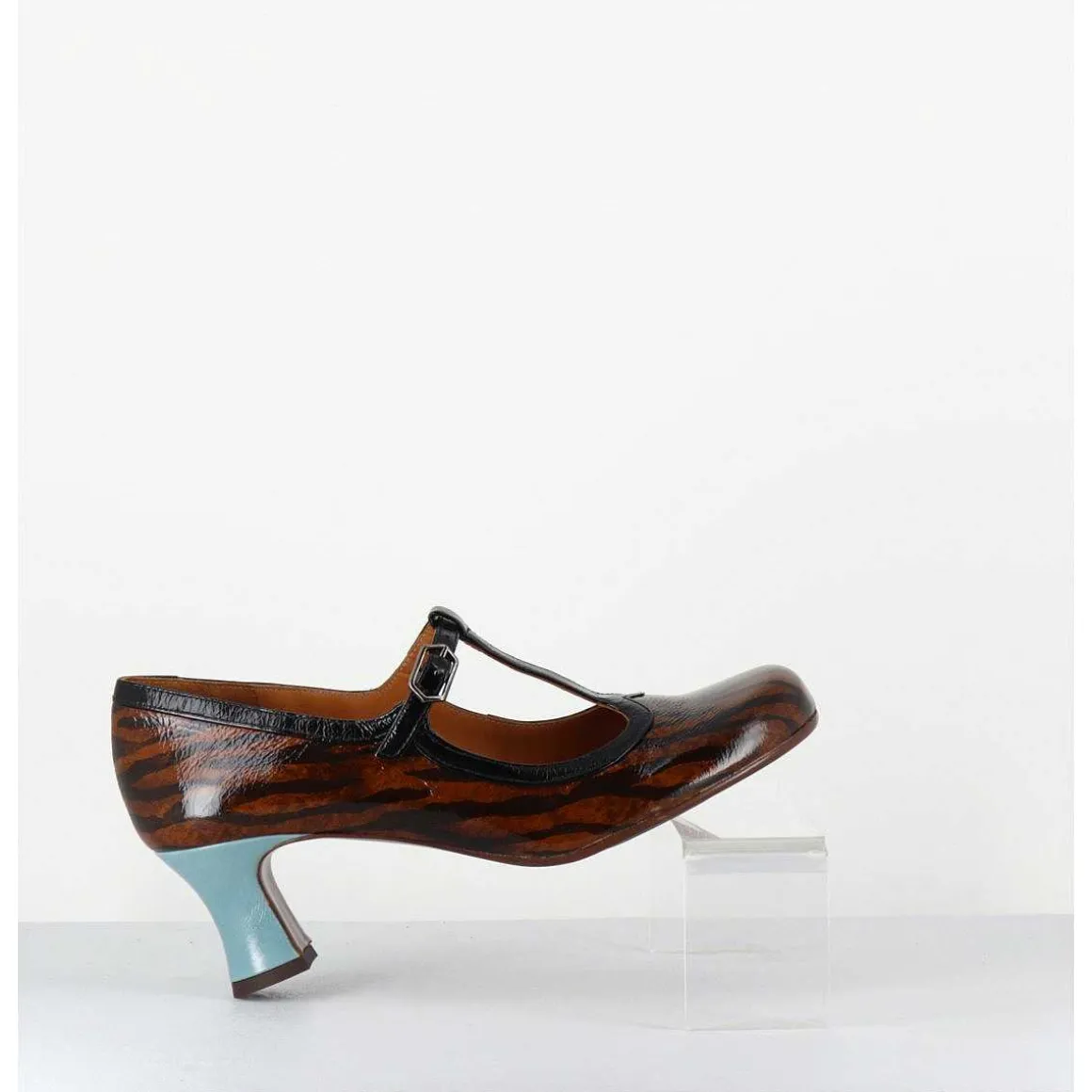 Babies Petit Talon En Cuir Imprime Tigre - Mylka Tesla Castano