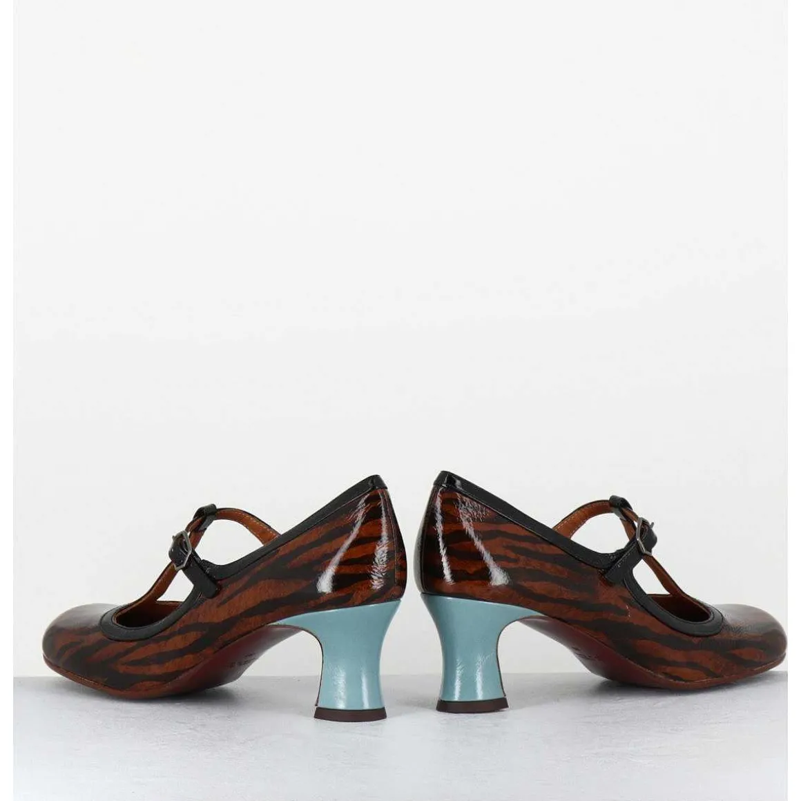 Babies Petit Talon En Cuir Imprime Tigre - Mylka Tesla Castano