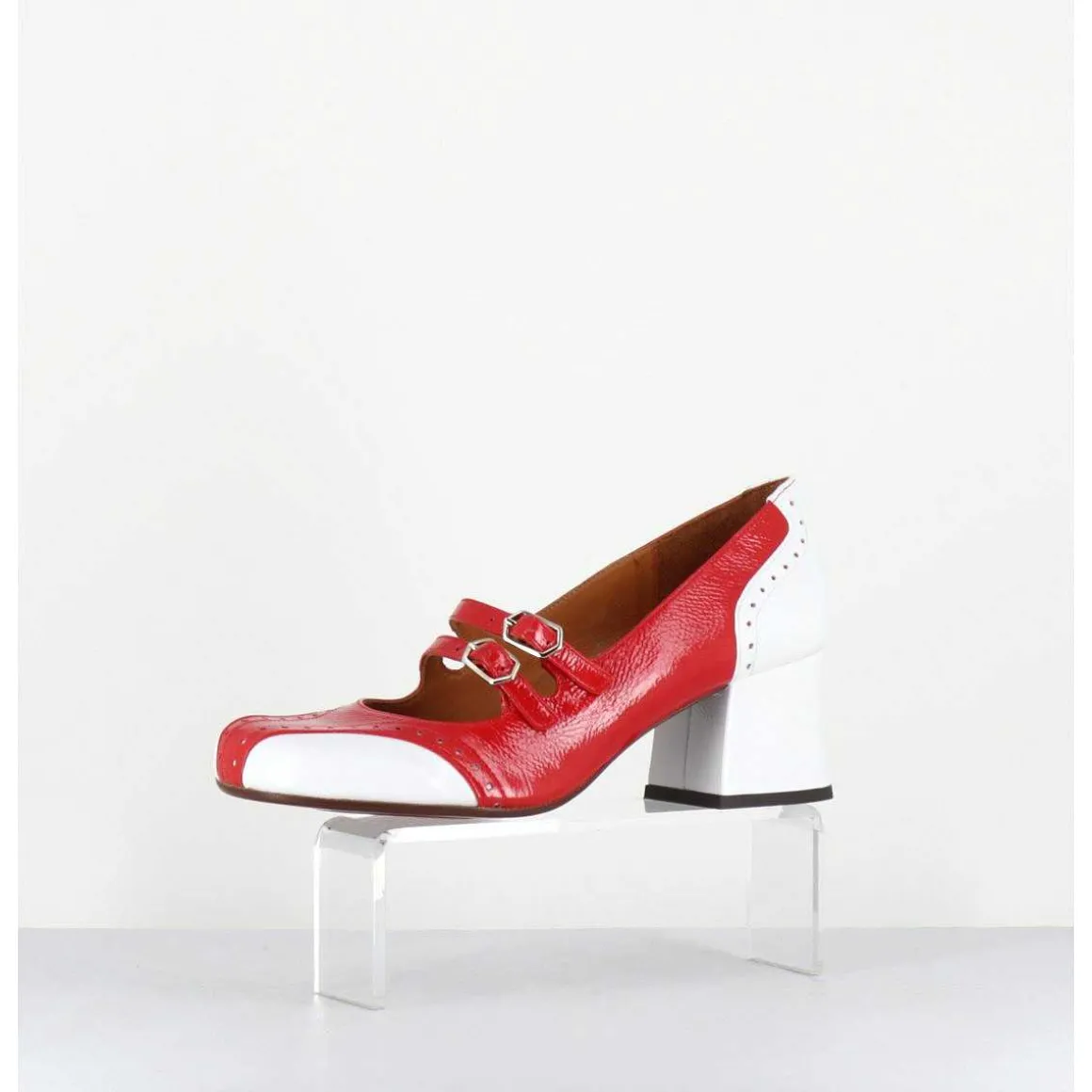 Babies Petit Talon Look Vintage Vernis Rouge & Blanc - Maime44 Ferrari Cherry