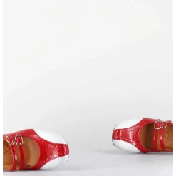 Babies Petit Talon Look Vintage Vernis Rouge & Blanc - Maime44 Ferrari Cherry