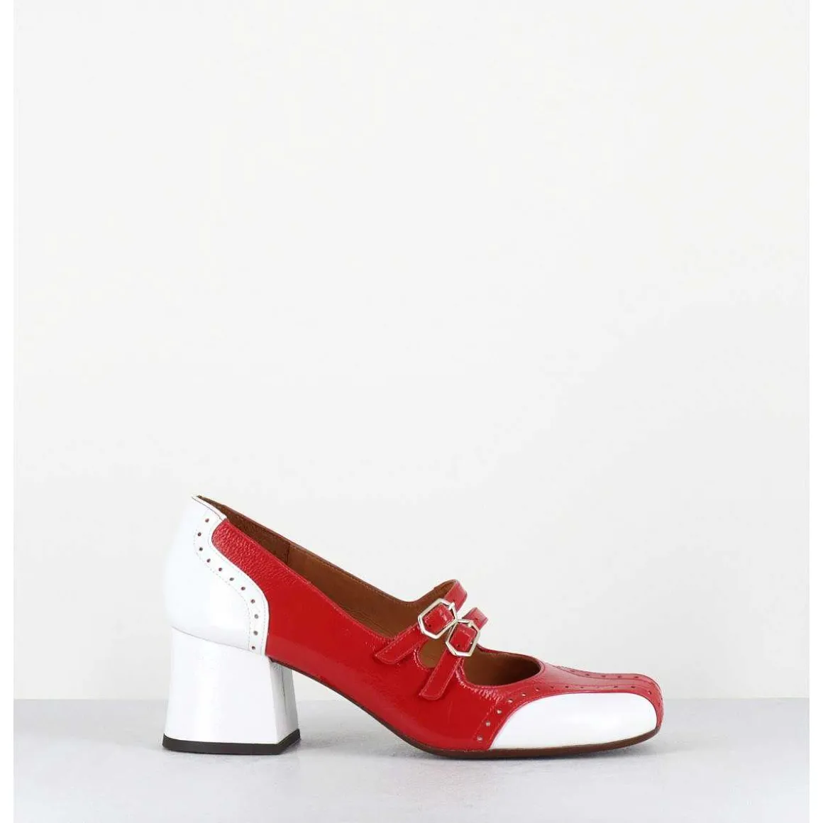 Babies Petit Talon Look Vintage Vernis Rouge & Blanc - Maime44 Ferrari Cherry