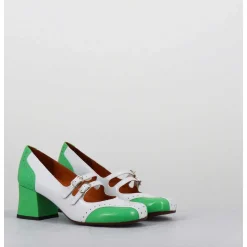 Babies Petit Talon Look Vintage Vernis Blanc & Vert - Maime44 Ferrari Blanco