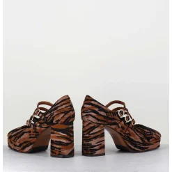 Babies Plateformes En Cuir Velours Tigre - Pigalle Tigre