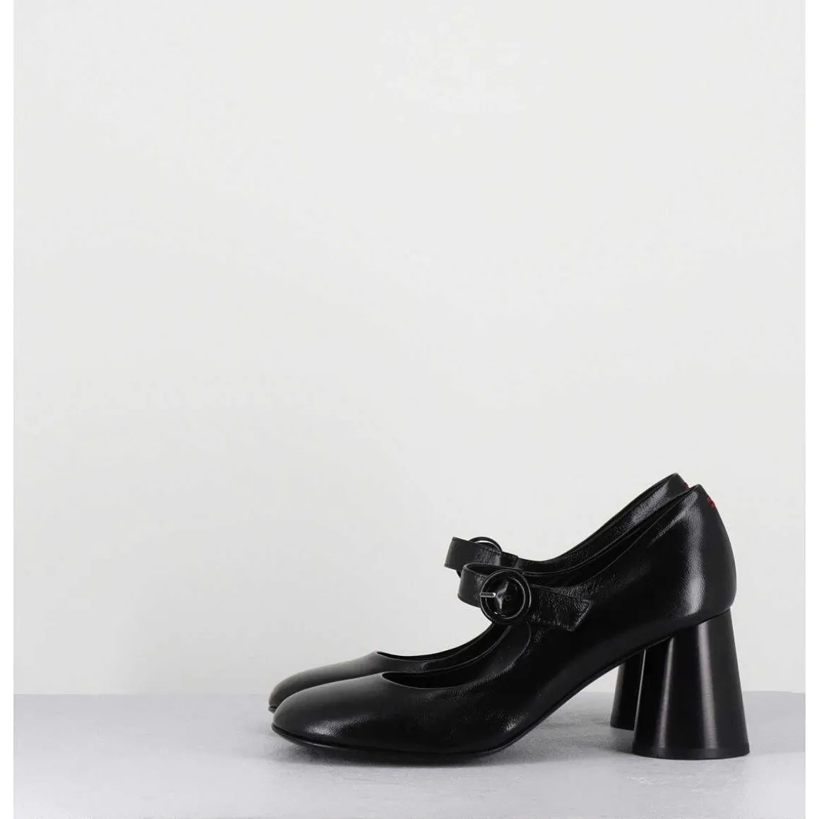 Babies Retro A Talon En Cuir Noir - Ace22 Glaze Nero