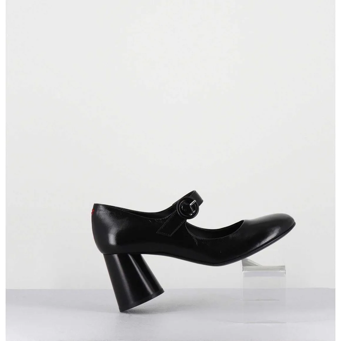 Babies Retro A Talon En Cuir Noir - Ace22 Glaze Nero