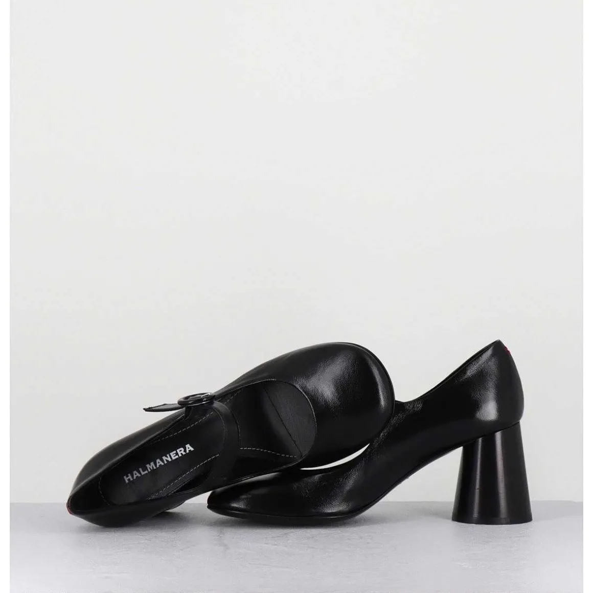 Babies Retro A Talon En Cuir Noir - Ace22 Glaze Nero