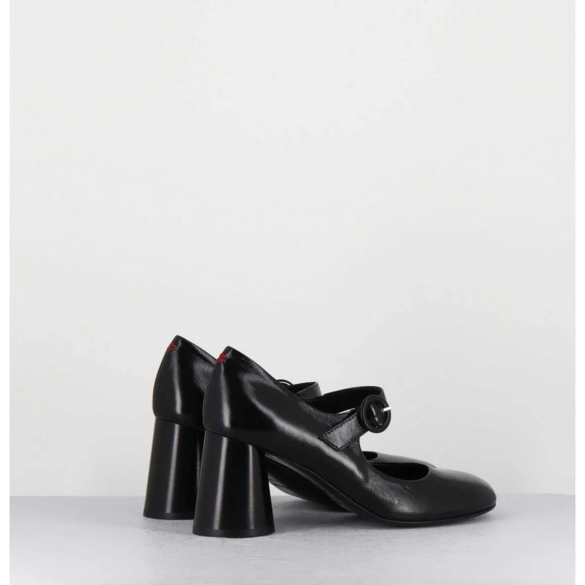 Babies Retro A Talon En Cuir Noir - Ace22 Glaze Nero