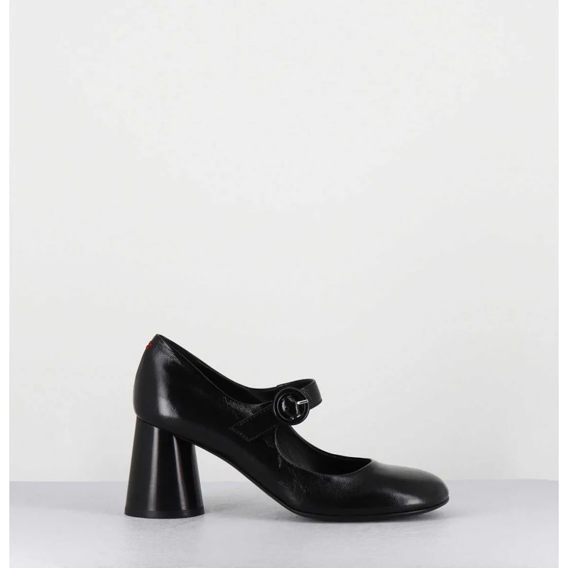 Babies Retro A Talon En Cuir Noir - Ace22 Glaze Nero