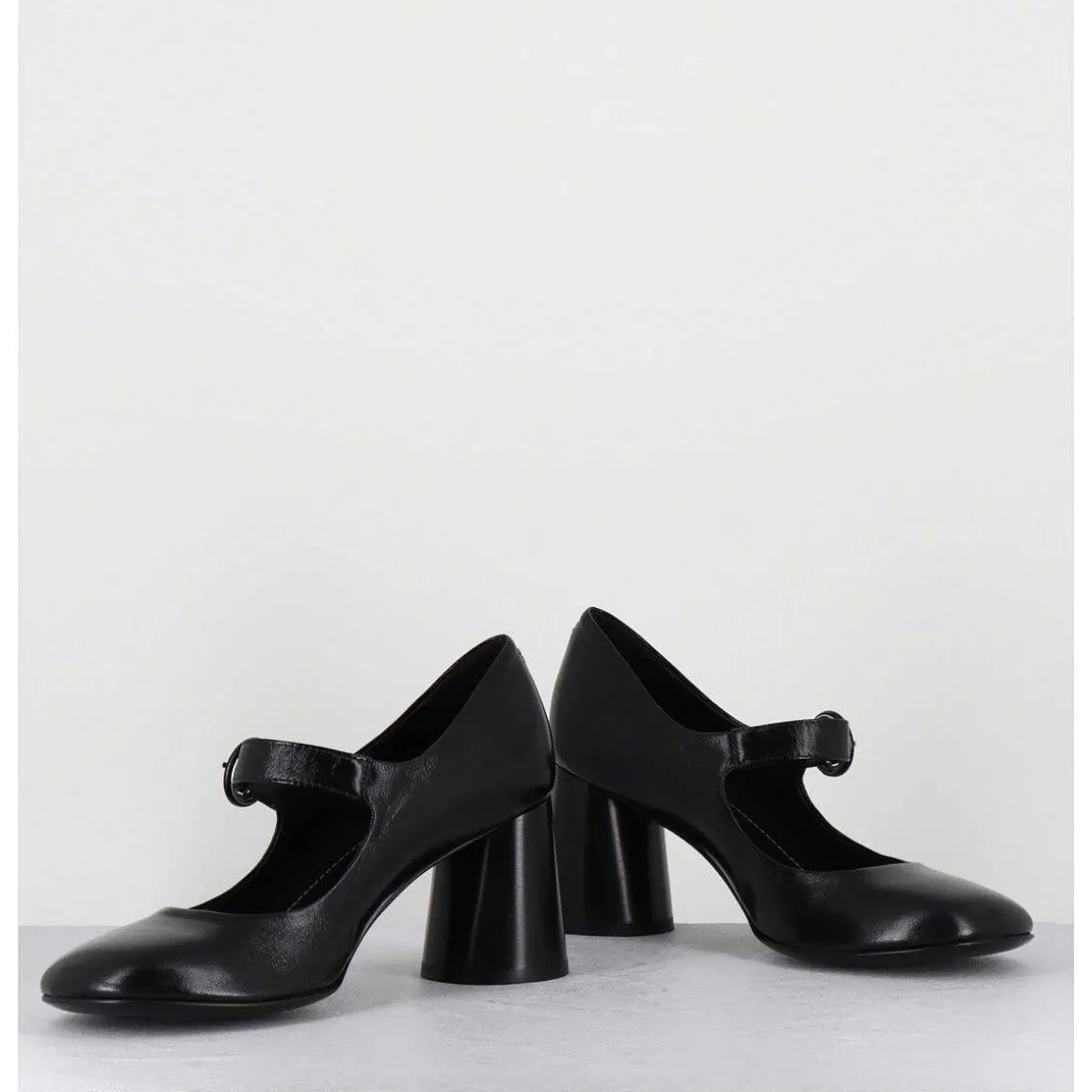 Babies Retro A Talon En Cuir Noir - Ace22 Glaze Nero