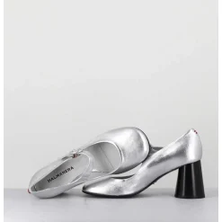 Babies Retro A Talon En Cuir Argente - Ace22 Metal Argento