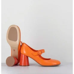 Babies Retro A Talon En Cuir Orange - Ace22 Glaze Albicocca