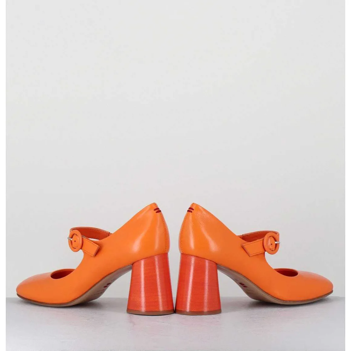 Babies Retro A Talon En Cuir Orange - Ace22 Glaze Albicocca