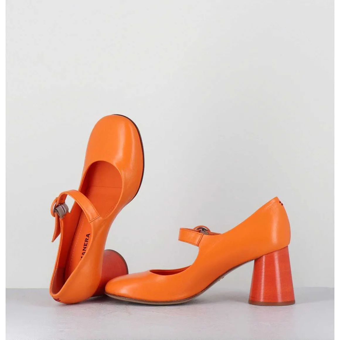 Babies Retro A Talon En Cuir Orange - Ace22 Glaze Albicocca