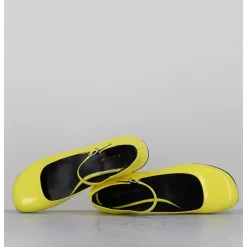 Babies 60S Petit Talon En Cuir Vernis Jaune - Ligat2 Cindy Buttercup
