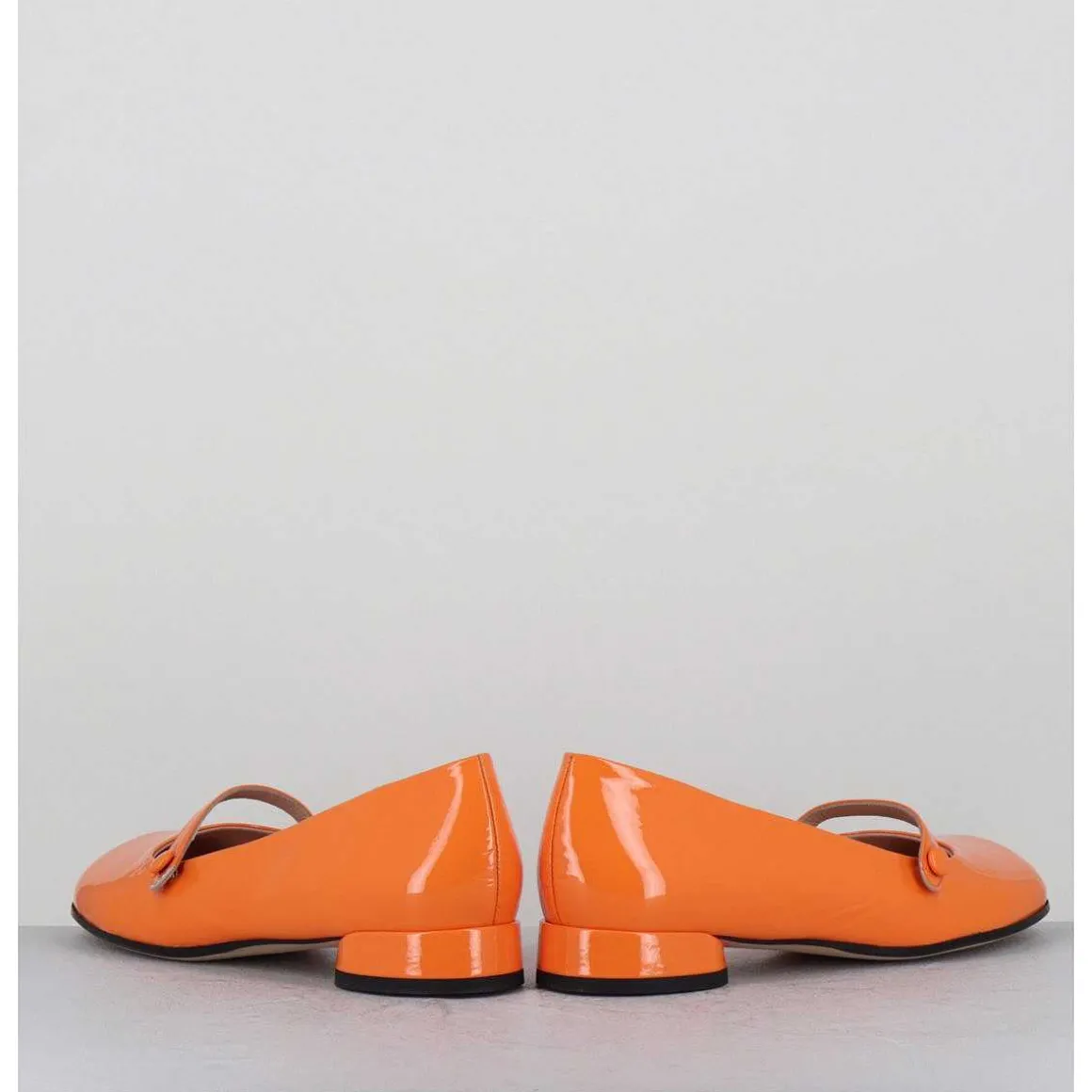 Babies 60S Petit Talon En Cuir Vernis Orange - Masai Cindy Albicocca