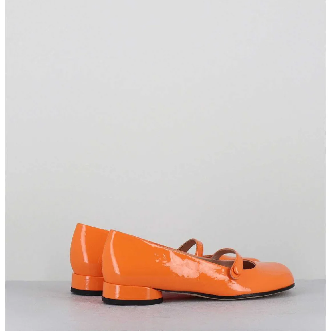 Babies 60S Petit Talon En Cuir Vernis Orange - Masai Cindy Albicocca