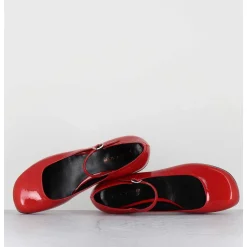 Babies 60S Petit Talon En Cuir Vernis Rouge - Ligat1 Cindy Rosso