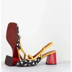 Babies Slingback Motif Psychedelique Talon Rouge - Sunami Softy Sun