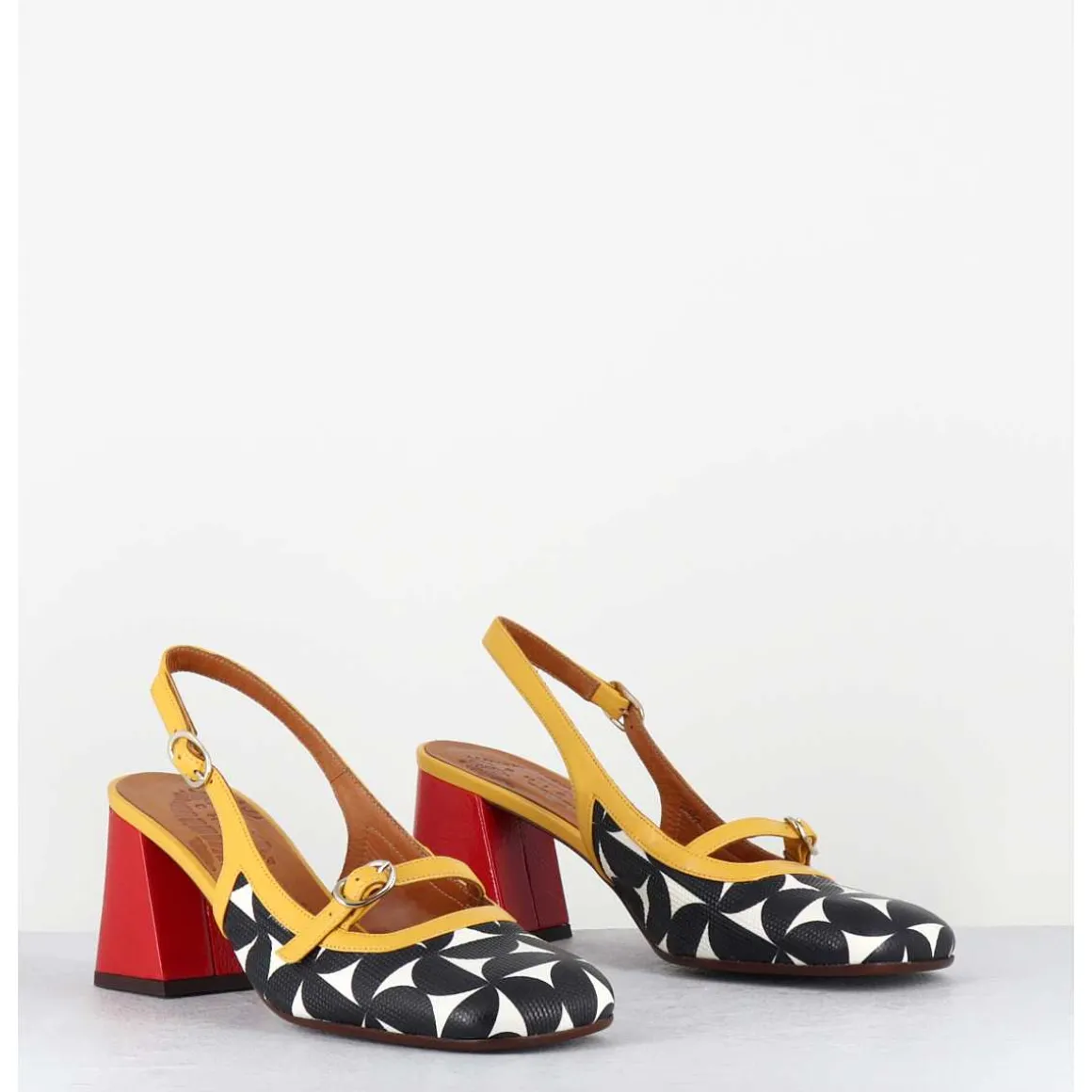 Babies Slingback Motif Psychedelique Talon Rouge - Sunami Softy Sun
