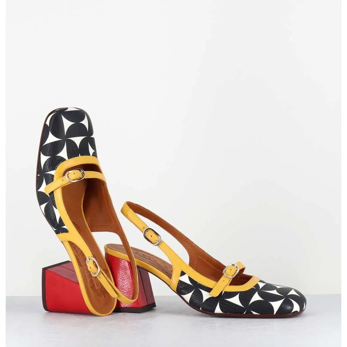 Babies Slingback Motif Psychedelique Talon Rouge - Sunami Softy Sun