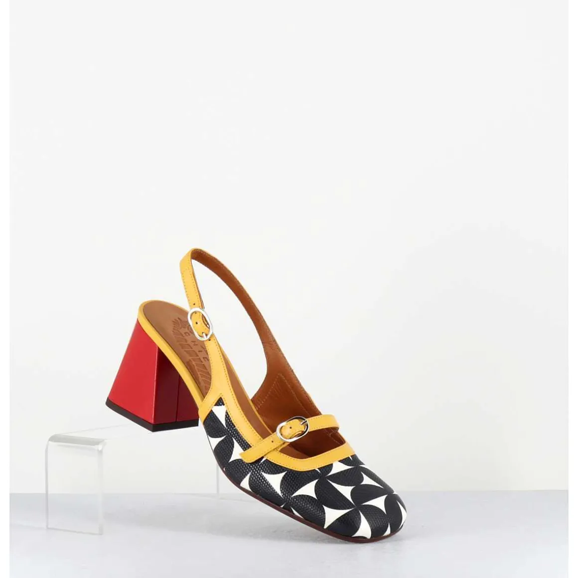 Babies Slingback Motif Psychedelique Talon Rouge - Sunami Softy Sun
