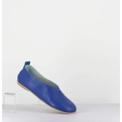 Ballerines Minimalistes En Cuir Souple Bleu - Lester Cherie Blue