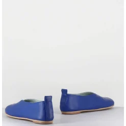 Ballerines Minimalistes En Cuir Souple Bleu - Lester Cherie Blue