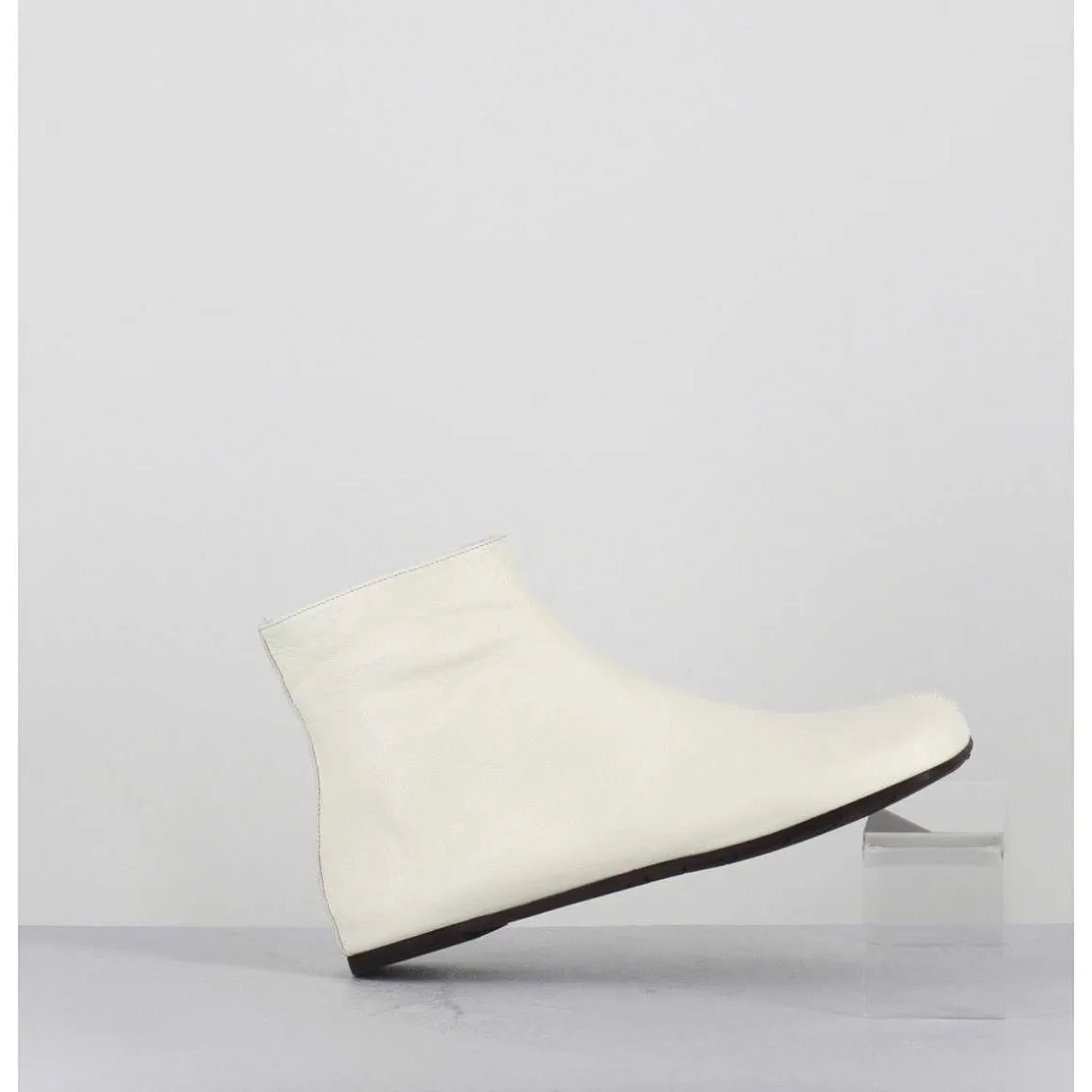 Boos Plates Minimalistes En Cuir Blanc Casse - Ab1655 Madras Avorio