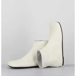 Boos Plates Minimalistes En Cuir Blanc Casse - Ab1655 Madras Avorio